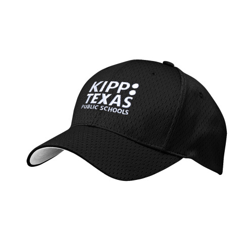 Black Pro Mesh Structured Hat-KIPP Texas Stacked Logo