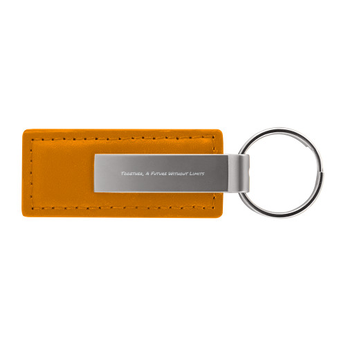 Leather Classic Orange Key Holder-Tagline Flat Engraved
