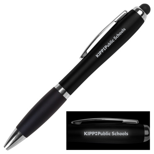 LIGHT UP LOGO Black Stylus Pen-KIPP Public Schools Flat Engraved