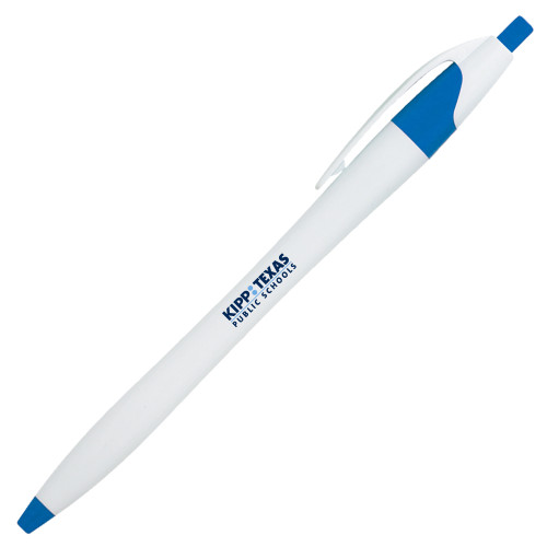 Dart White/Blue Pen w/Blue Ink-KIPP Texas Flat Logo