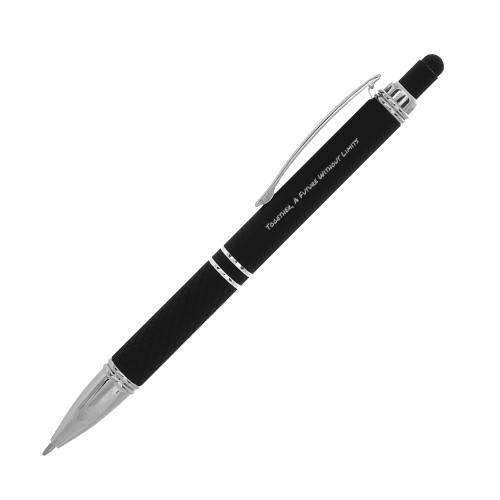 Quilted Black Stylus Pen-Tagline Flat Engraved