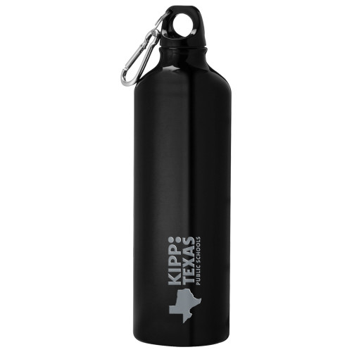 Venture Aluminum Black Bike Bottle 26oz-KIPP Texas Stacked Logo Engraved