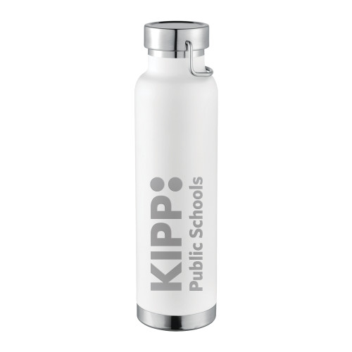 Thor Copper Vacuum Insulated White Bottle 22oz-KIPP Public Schools Engraved