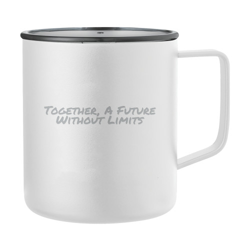 Rover Camp Vacuum Insulated White Mug 14oz-Tagline Engraved