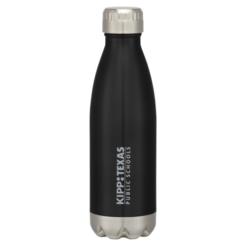 Swig Stainless Steel Black Bottle 16oz-KIPP Texas Flat Logo Engraved