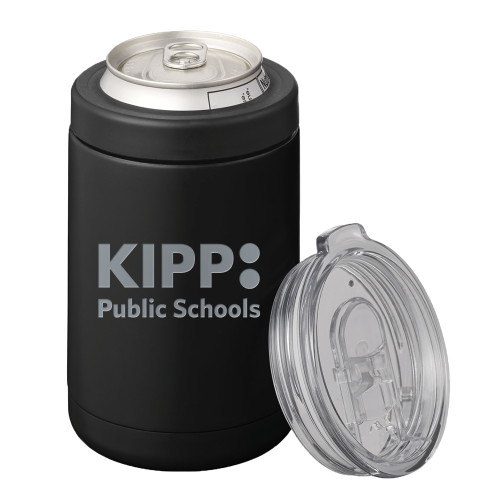 2 in 1 Black Can Cooler Tumbler 12oz-KIPP Public Schools Engraved