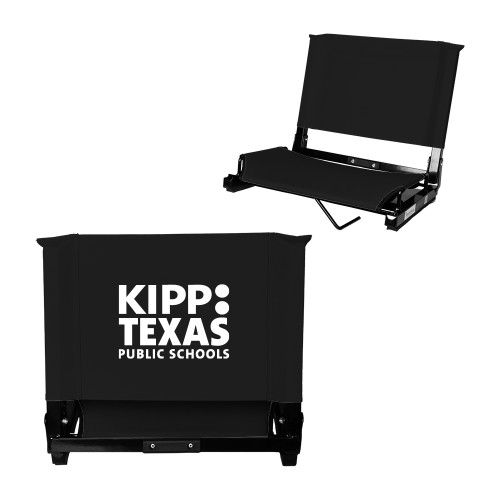 Stadium Chair Black-KIPP Texas Stacked Logo