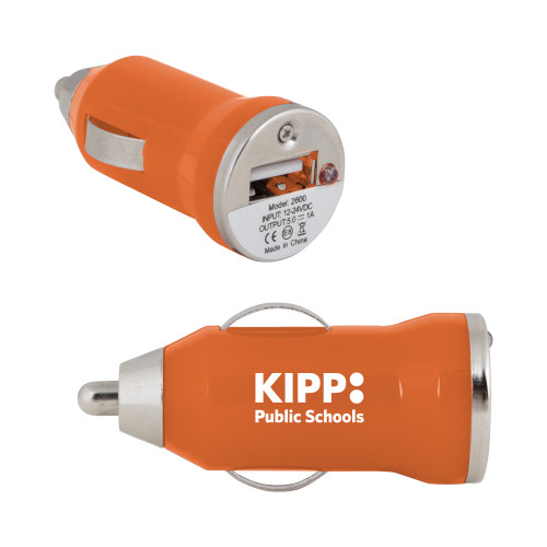 On the Go Orange Car Charger-KIPP Public Schools
