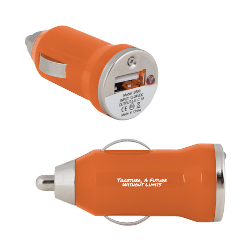 On the Go Orange Car Charger-Tagline