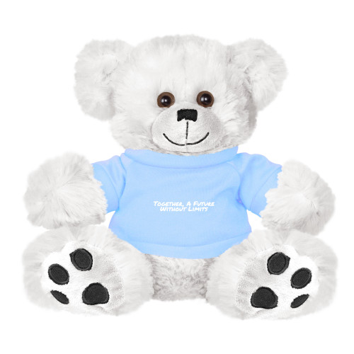 Plush Big Paw 8 1/2 inch White Bear w/Light Blue Shirt-Tagline