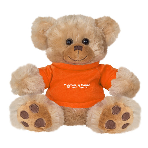 Plush Big Paw 8 1/2 inch Brown Bear w/Orange Shirt-Tagline