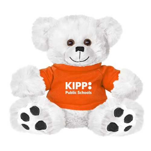 Plush Big Paw 8 1/2 inch White Bear w/Orange Shirt-KIPP Public Schools