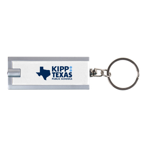 Turbo White Flashlight Key Holder-KIPP Texas Stacked Logo
