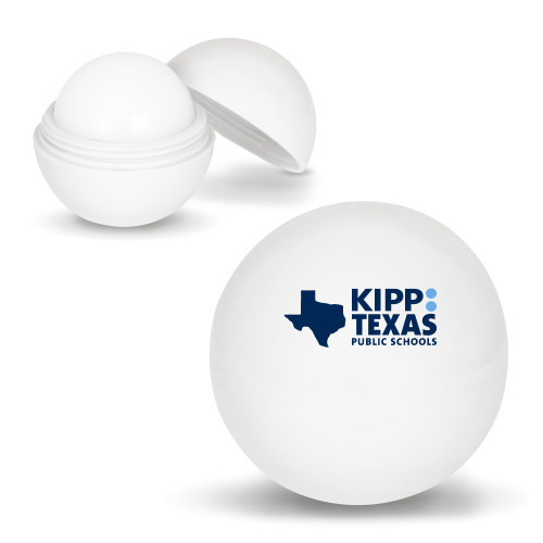 White Lip Moisturizer Ball-KIPP Texas Stacked Logo