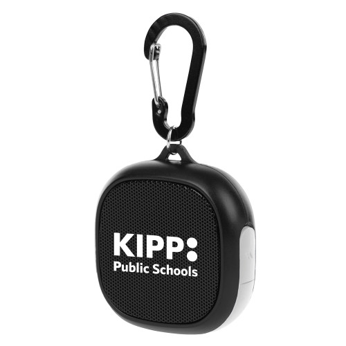 Black/White Waterproof Speaker w/ Carabiner-KIPP Public Schools