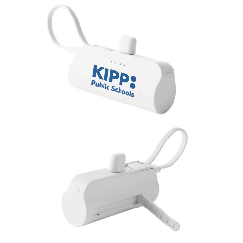 Sidekick White 4500 mAh Power Bank-KIPP Public Schools