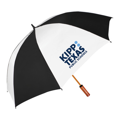 64 Inch Black/White Umbrella-KIPP Texas Stacked Logo