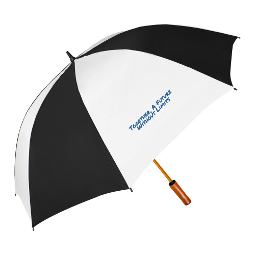 64 Inch Black/White Umbrella-Tagline