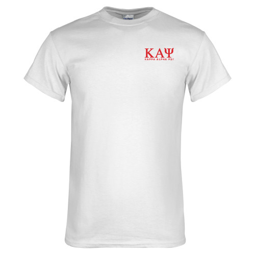 White T Shirt-Greek Letters Kappa Alpha PSI