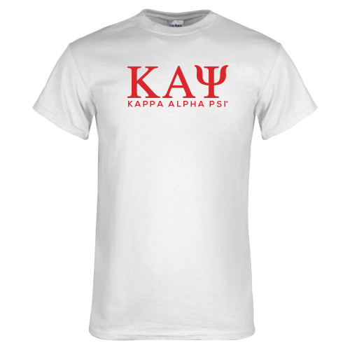 White T Shirt-Greek Letters Kappa Alpha PSI