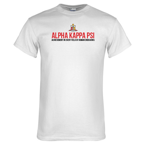 White T Shirt-Crest Alpha Kappa PSI Stacked