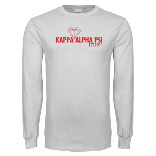 White Long Sleeve T Shirt-Kappa Alpha PSI Est.1911