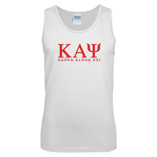 White Tank Top-Greek Letters Kappa Alpha PSI