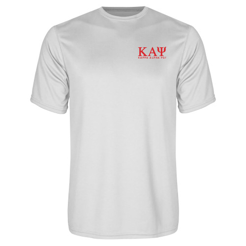 White Performance Tee-Greek Letters Kappa Alpha PSI