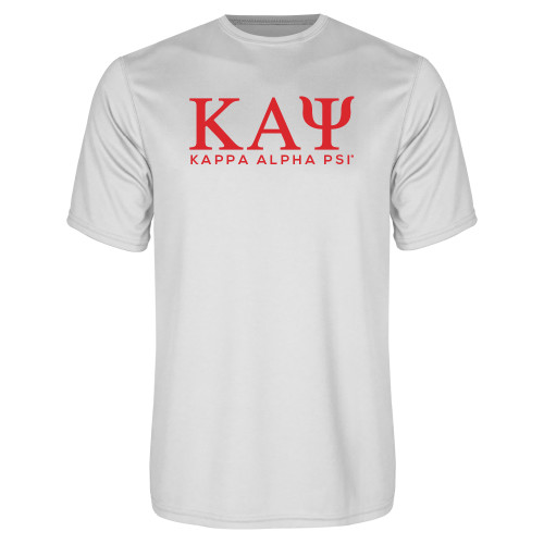 White Performance Tee-Greek Letters Kappa Alpha PSI