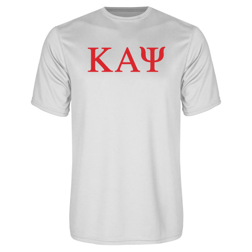 White Performance Tee-Greek Letters