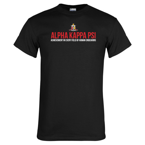 Black T Shirt-Crest Alpha Kappa PSI Stacked