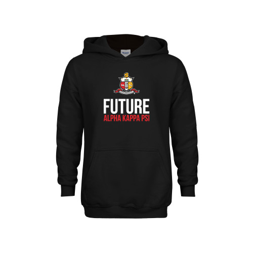 Youth Black Fleece Hoodie-Crest Future Alpha Kappa PSI