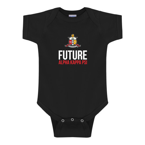 Black Infant Onesie-Crest Future Alpha Kappa PSI