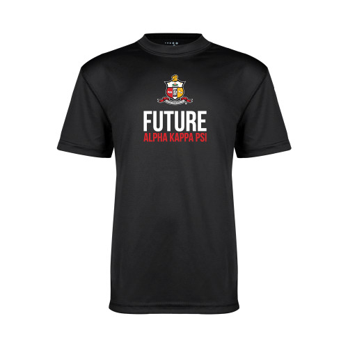 Youth Performance Black Tee-Crest Future Alpha Kappa PSI
