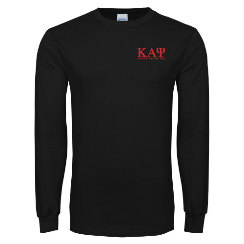 Black Long Sleeve T Shirt-Greek Letters Kappa Alpha PSI