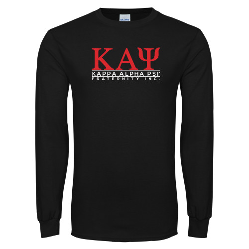 Black Long Sleeve T Shirt-Kappa Alpha PSI Fraternity Inc Stacked