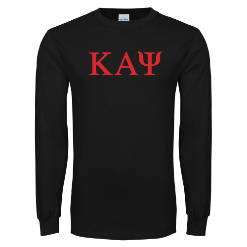 Black Long Sleeve T Shirt-Greek Letters