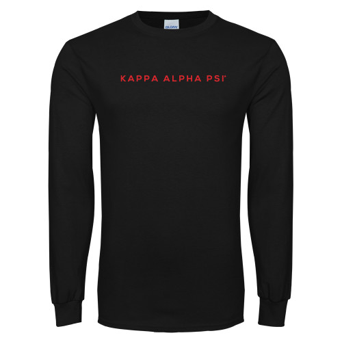 Black Long Sleeve T Shirt-Kappa Alpha PSI Wordmark
