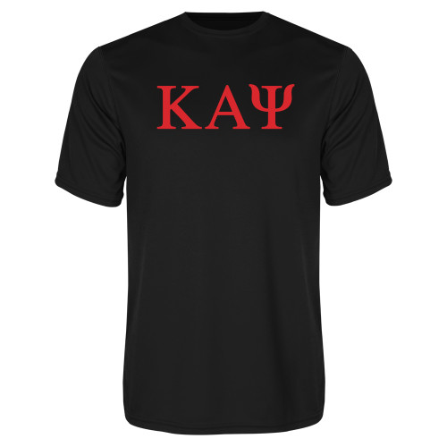 Black Performance Tee-Greek Letters