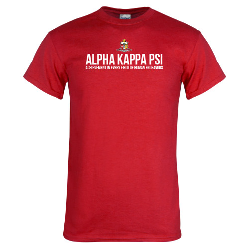 Red T Shirt-Crest Alpha Kappa PSI Stacked