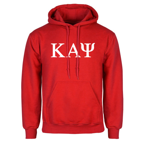 Red Fleece Hoodie-Greek Letters
