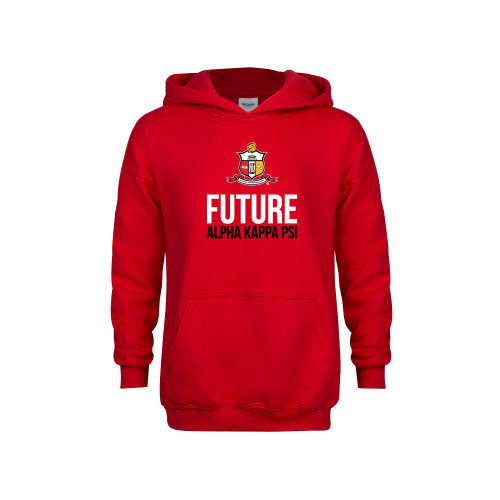 Youth Red Fleece Hoodie-Crest Future Alpha Kappa PSI