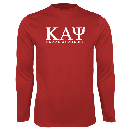 Red Performance Long Sleeve Shirt-Greek Letters Kappa Alpha PSI