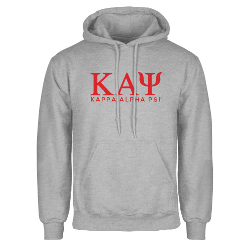 Grey Fleece Hoodie-Greek Letters Kappa Alpha PSI