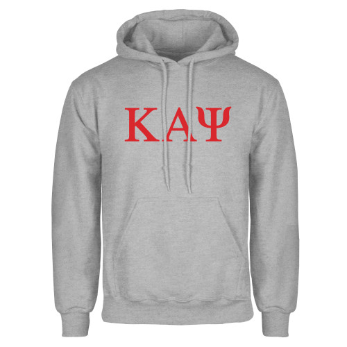 Grey Fleece Hoodie-Greek Letters