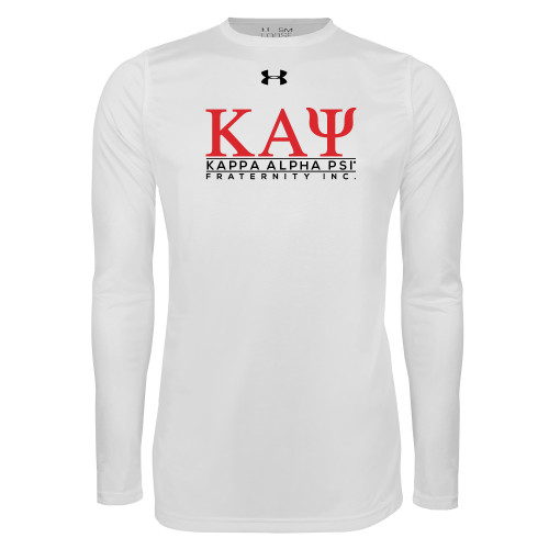 Under Armour White Long Sleeve Tech Tee-Kappa Alpha PSI Fraternity Inc Stacked