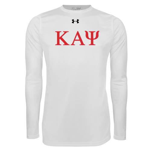 Under Armour White Long Sleeve Tech Tee-Greek Letters