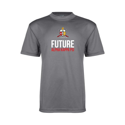 Youth Performance Grey Concrete Tee-Crest Future Alpha Kappa PSI