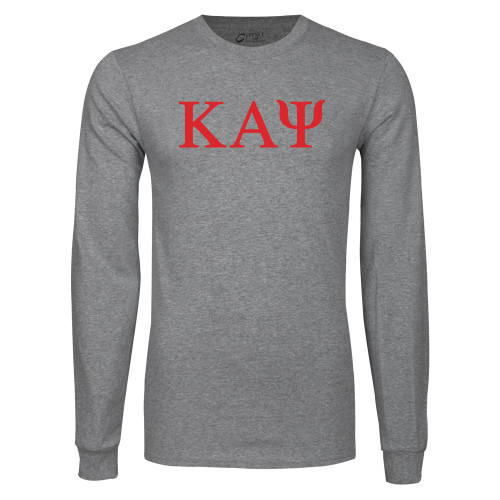 Grey Long Sleeve T Shirt-Greek Letters