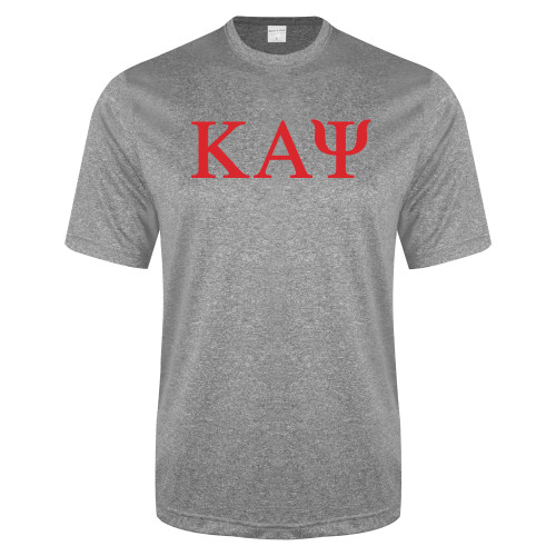 Grey Heather Performance Contender Tee-Greek Letters